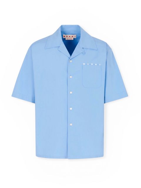 オーガニックポプリン製 オープンシャツ、コンシールロゴ入り/ 2026SS NEW