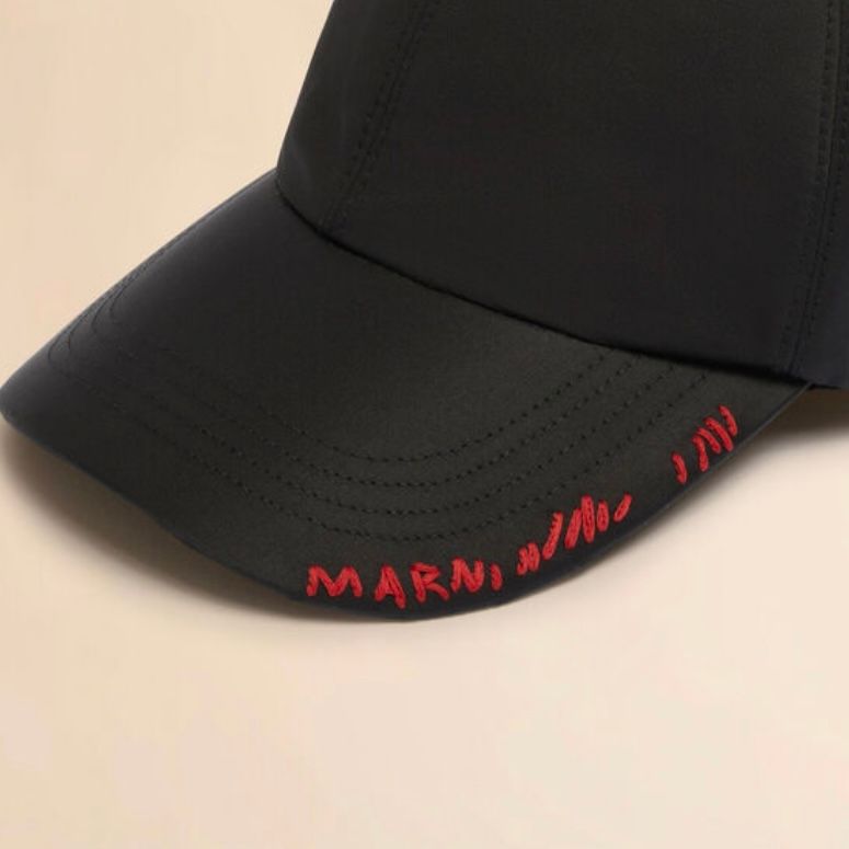 タフタベースボールキャップ マルニメンディング入り / ブラック / 25aw new
