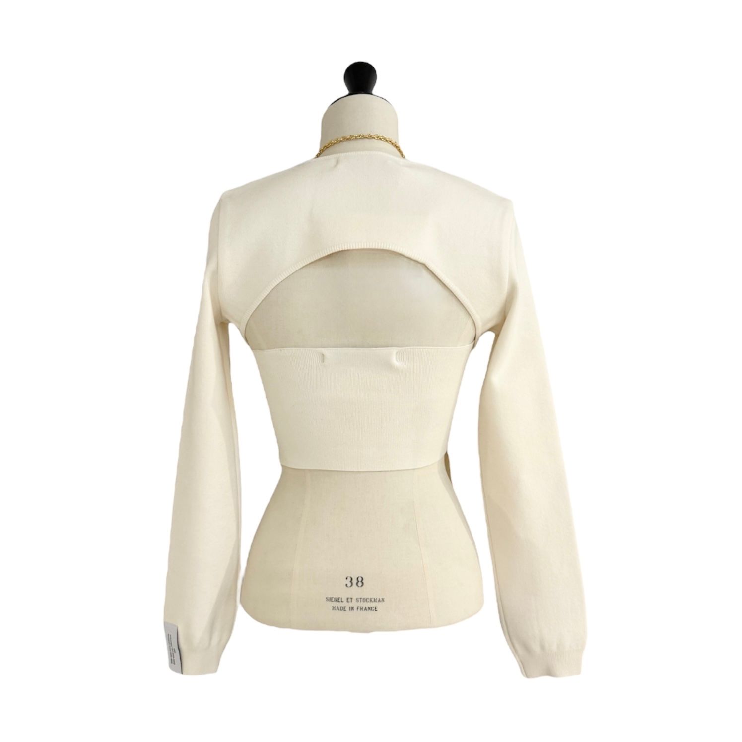 CHAIN HALTER NECK KNIT TOP WITH SLEEVE / ホルターネック / アンサンブル / アイボリー / ウィメンズ