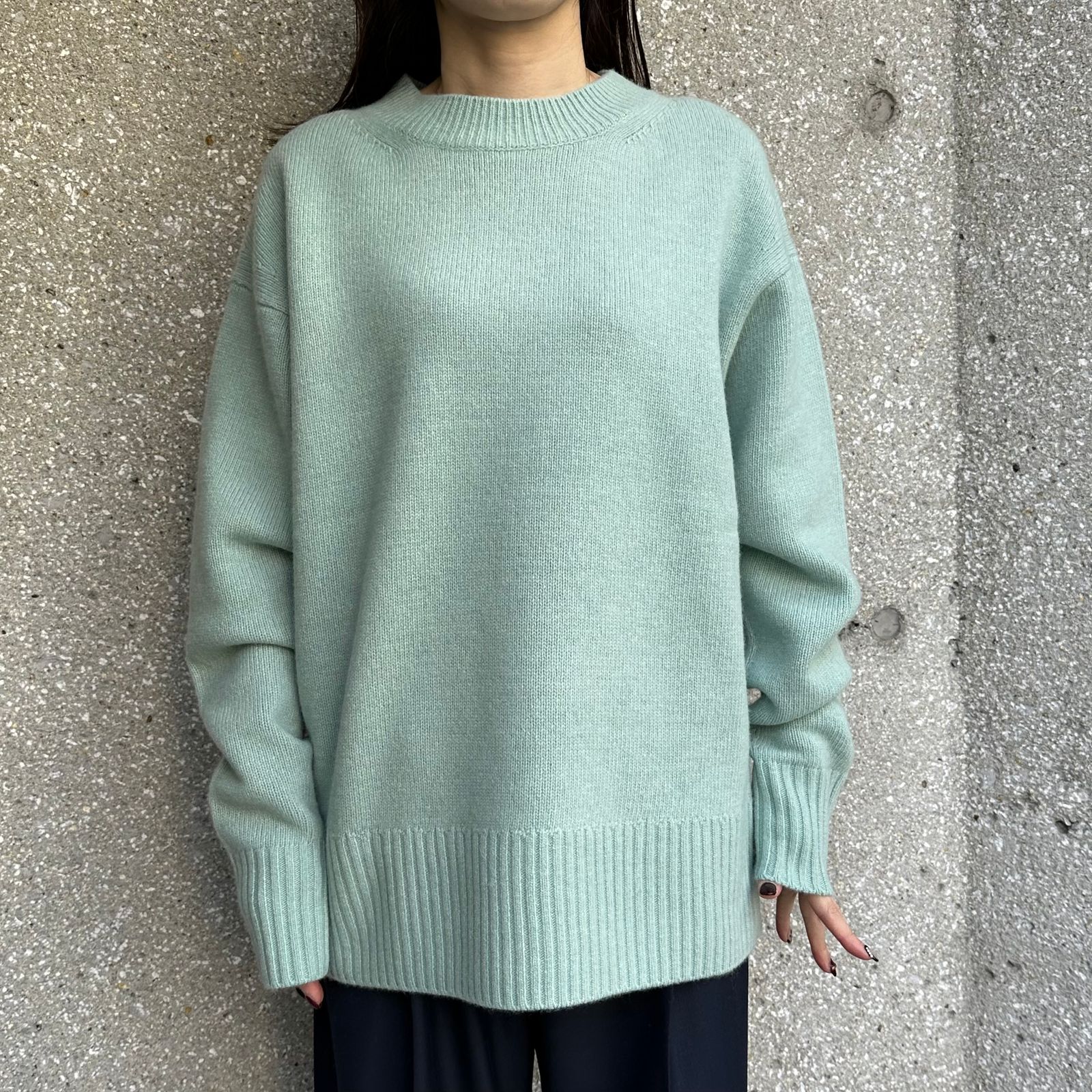 round neck sweater / ニット / クルーネックセーター / グリーン