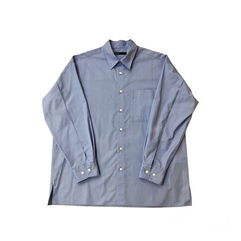 Broad box pleated sleeve shirt/シャツ/サックスブルー/メンズ