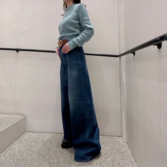 ワイドレッグ ジーンズ / デニム製 / ヴィンテージウォッシュ加工 / ブルー / 24AW NEW
