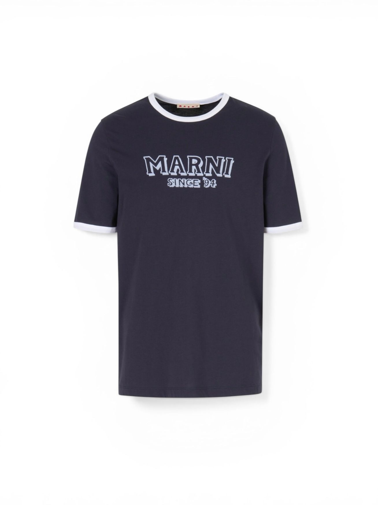 コントラストトリム ディープブルー コットンTシャツ/ 2026SS NEW