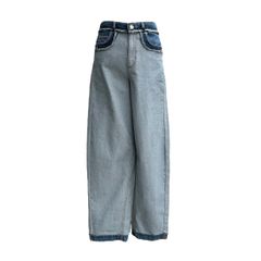 インサイドアウト キャロットジーンズ/デニム製/ブルー/ストーンウォッシュ加工/ウィメンズ