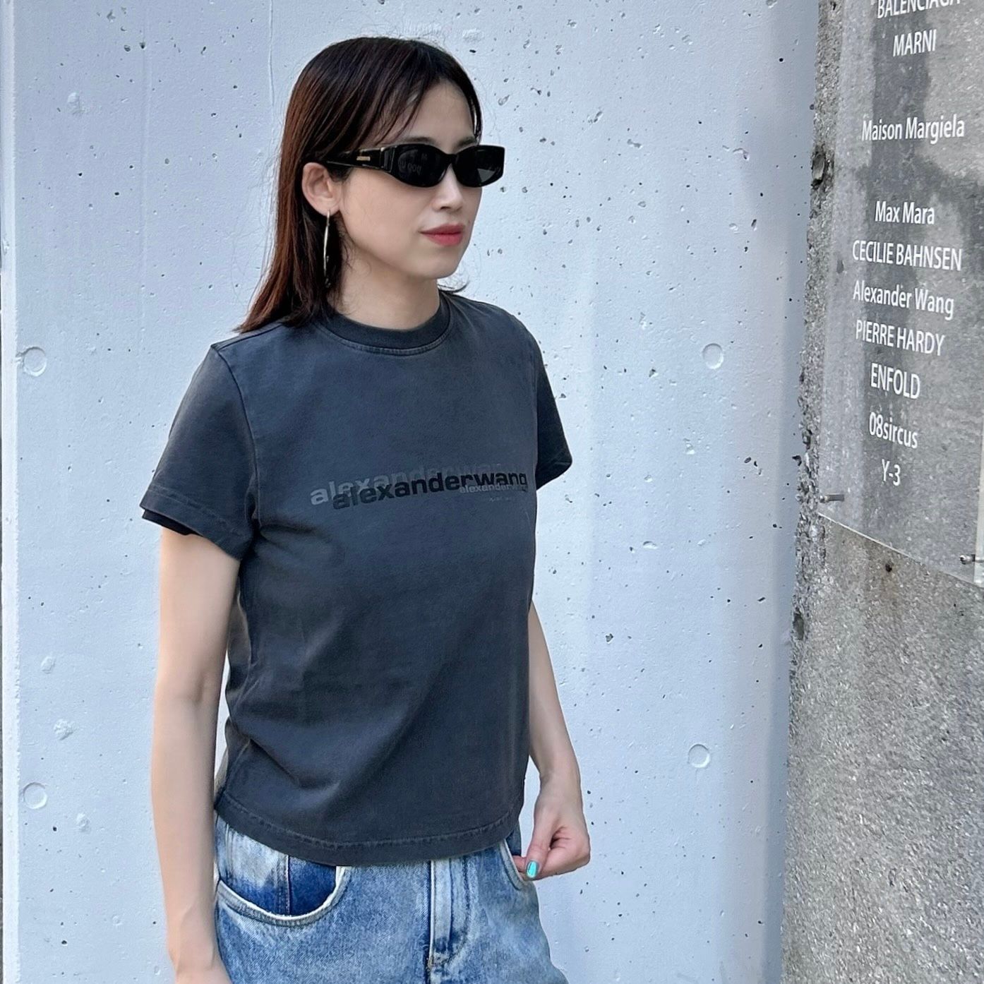 シュランク ディストレスト ロゴTシャツ / ブラック / 25aw new