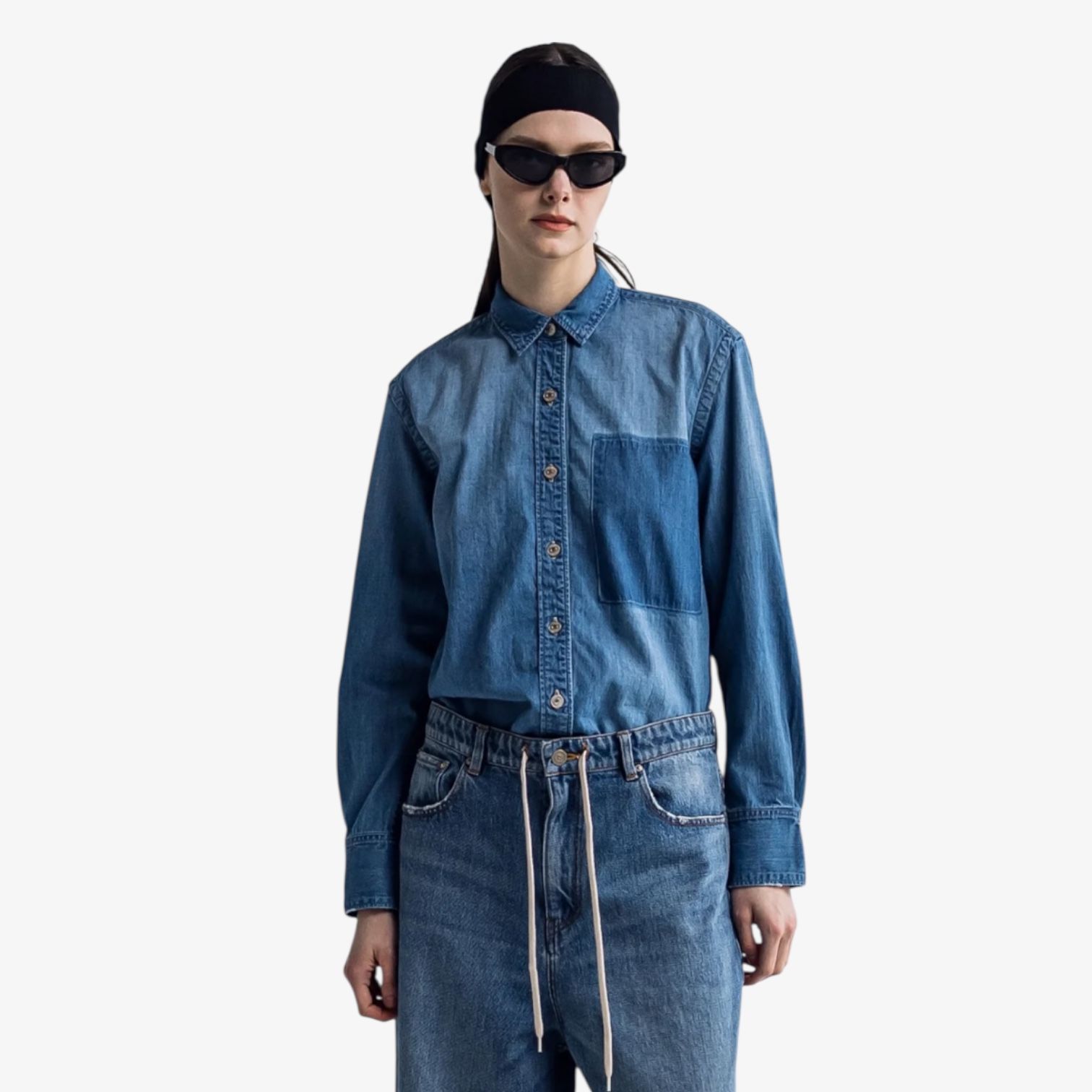 Elbow patch dungaree shirt / デニムシャツ / ブルー / 2025aw new