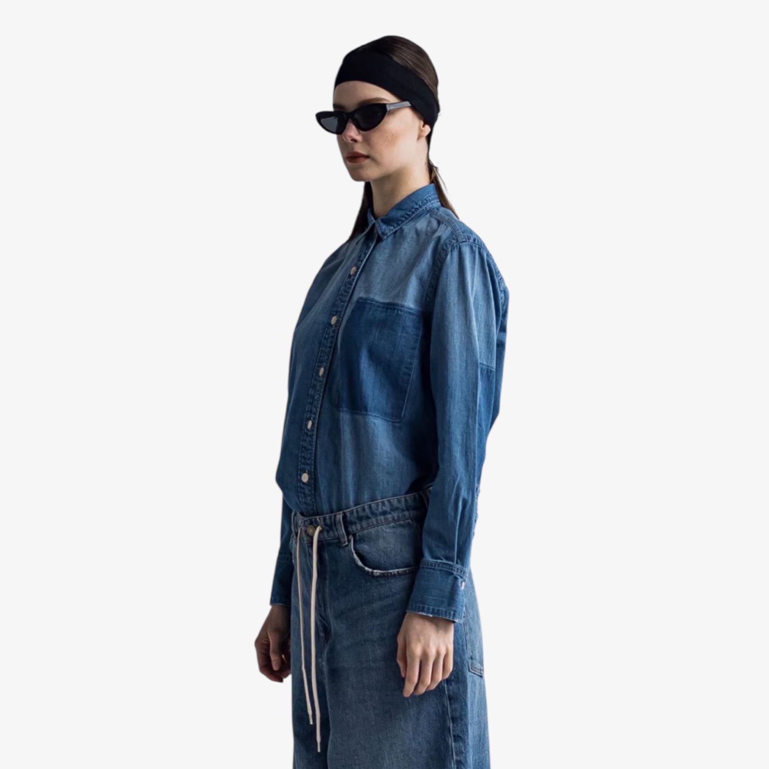 Elbow patch dungaree shirt / デニムシャツ / ブルー / 2025aw new