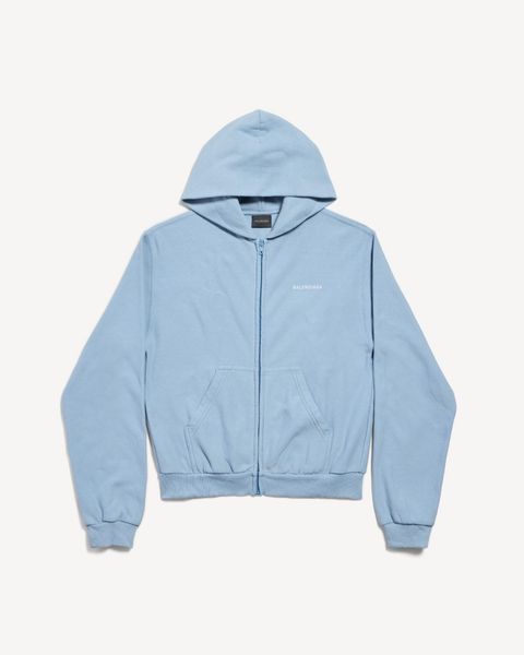 BALENCIAGA BACK ジップアップ フーディー レギュラーフィット / ウィメンズ / ウェア / スウェットシャツ＆フーディー / ブルー/ホワイト / 2026SS NEW