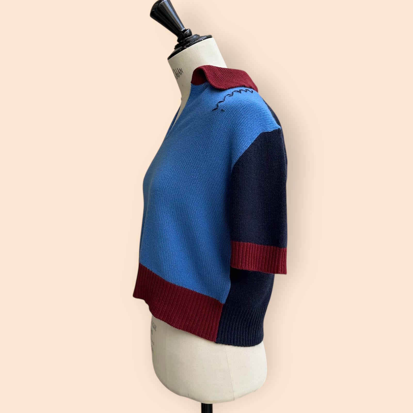 MARNI - カシミア カラーブロックポロシャツ マルニシンボル入り