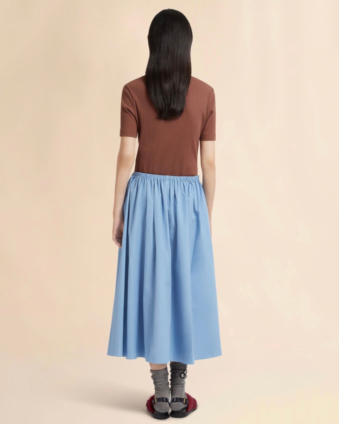 オーガニックポプリン ドローストリングスカート / ウィメンズ / スカート / ブルー / 2026ss NEW