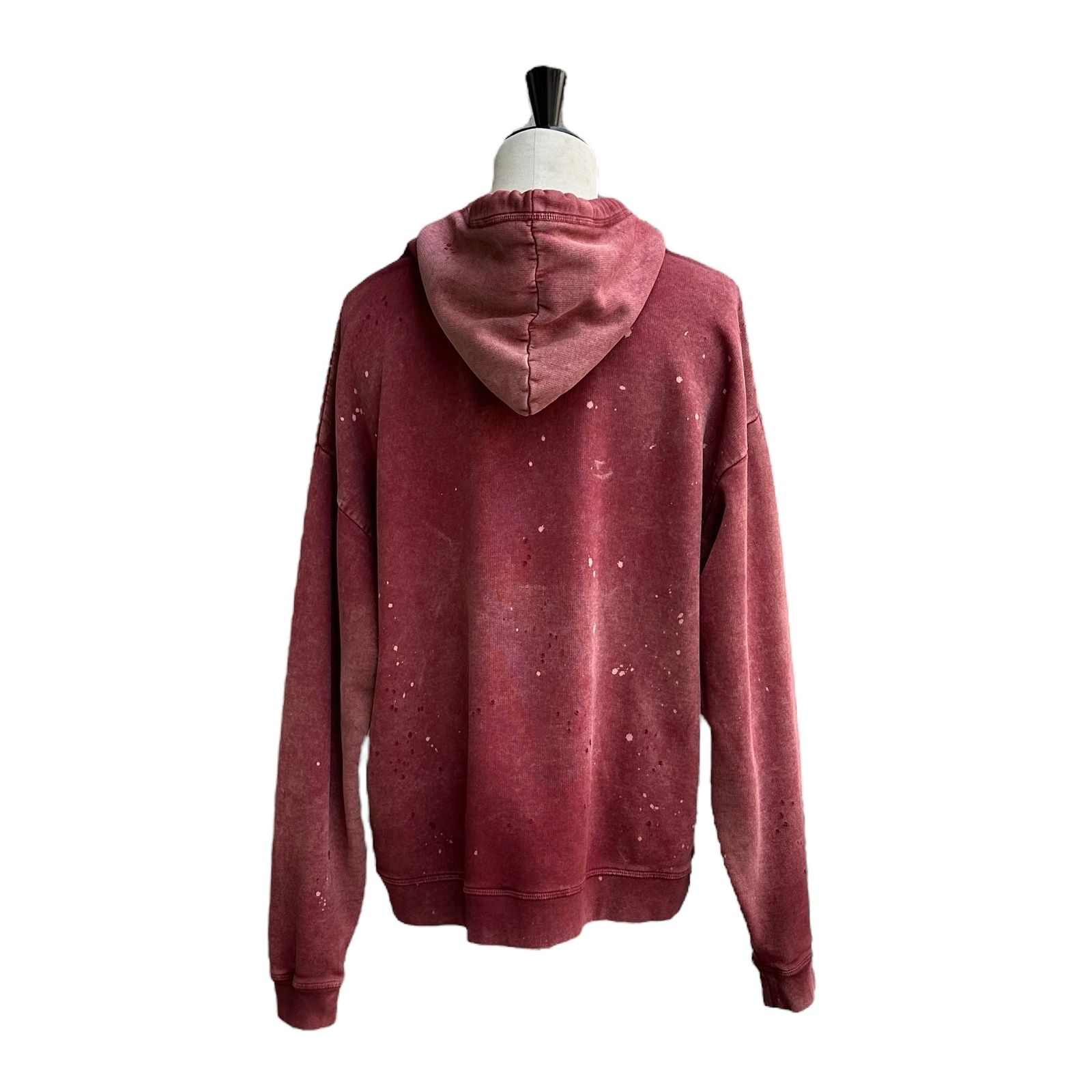 DELAVÈ RELAX FIT HOODIE SWEATSHIRT / ダメージ加工フーディー / レッド / 24AW NEW