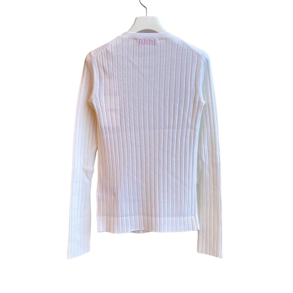 One point ribbon wool knit pullover  / ニット / リボン付き セーター / レディース / ホワイト