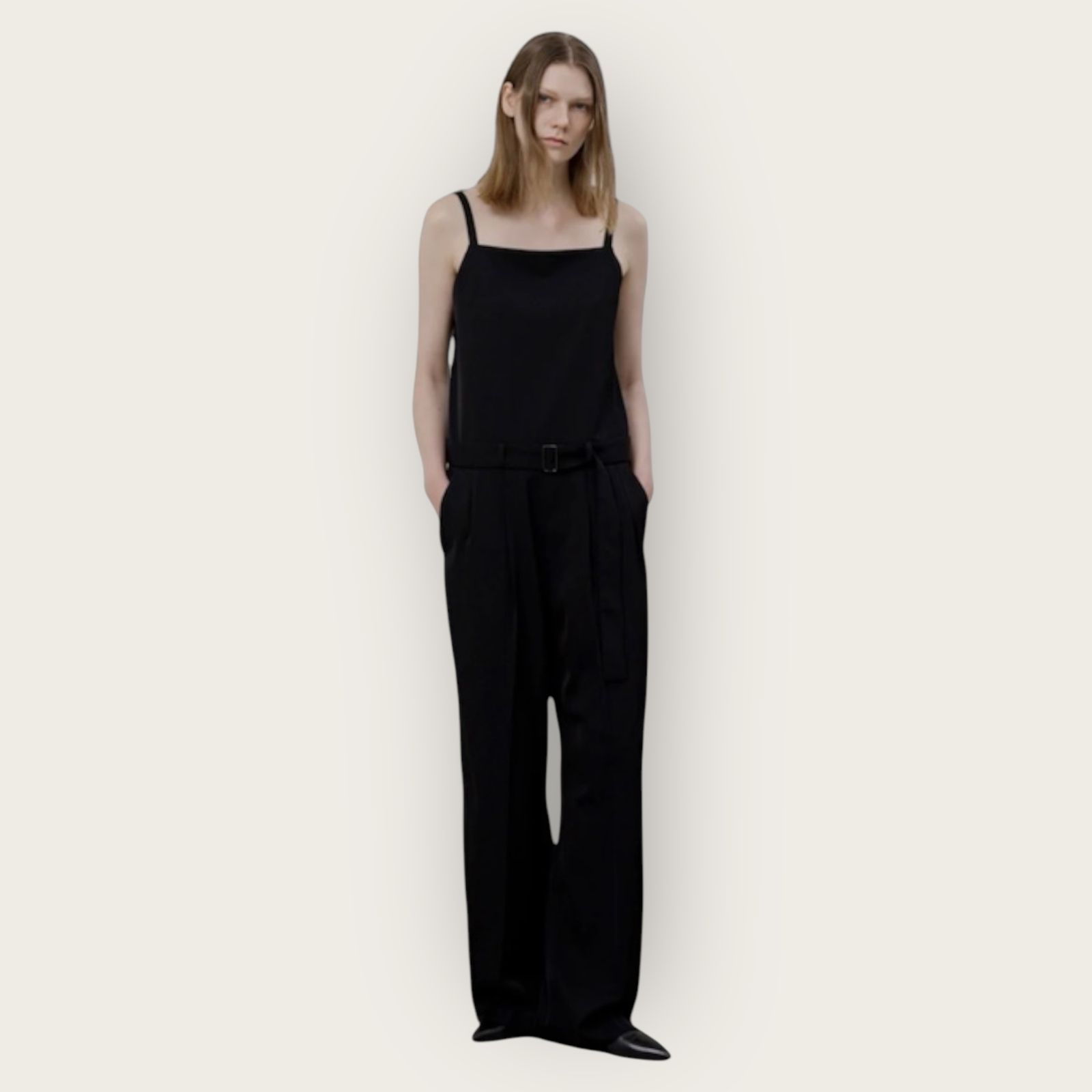 Triacetate jumpsuit / ジャンプスーツ・オールインワン / ブラック / 2025SS new