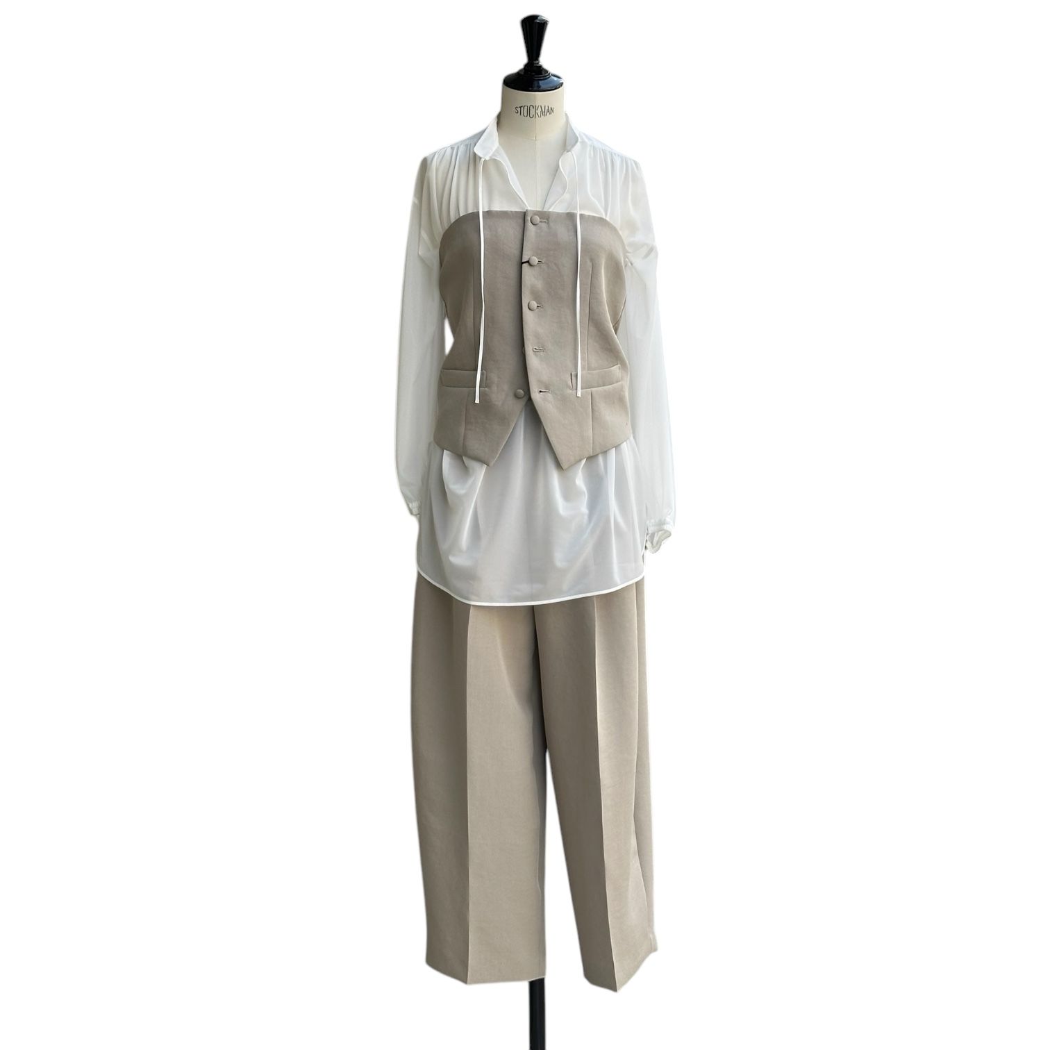 Viscose mad cross wide tuck pants / 2タック ワイドパンツ / ベージュ / 2025SS new
