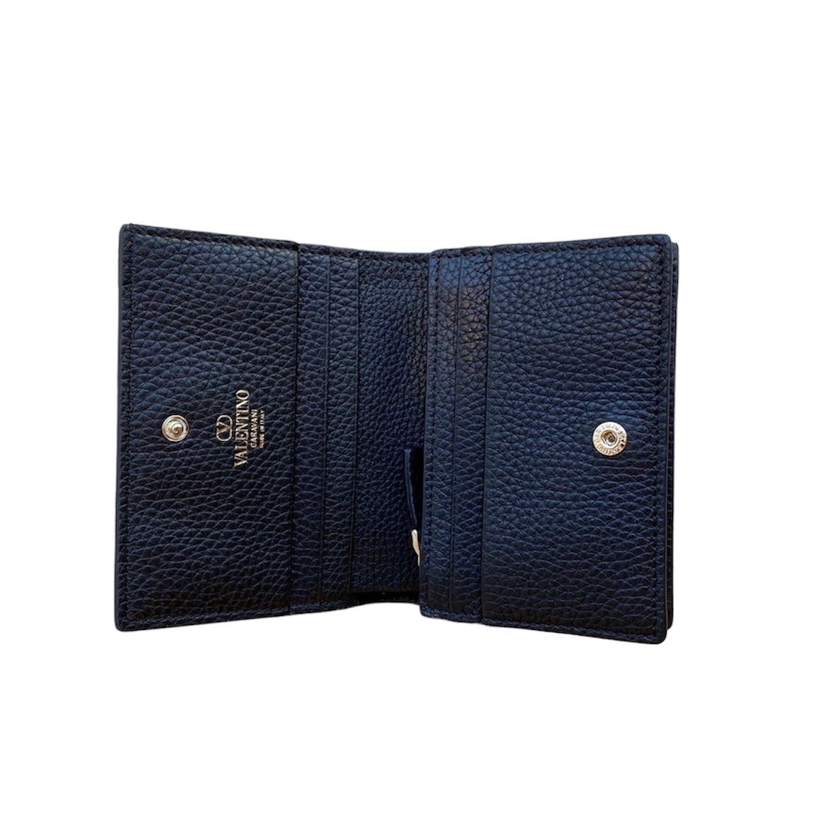 Rock studs grained calfskin small wallet / ミニ財布 / 二つ折り / ロックスタッズ / レザー / カーフレザー / ブラック