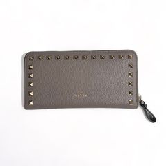 ロックスタッズ グレインカーフスキン ジップウォレット / 長財布 / ロックスタッズ / カーフレザー / グレー