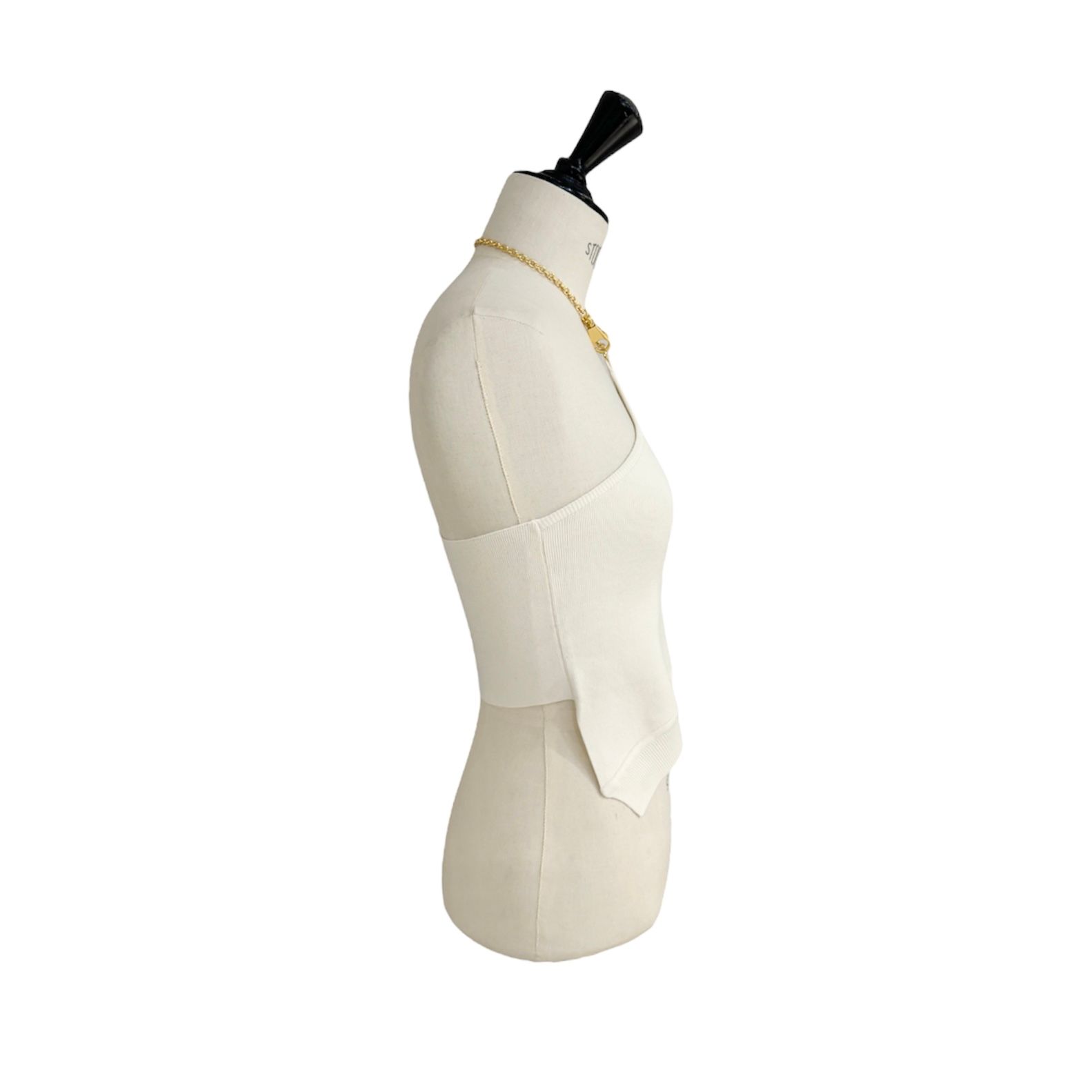 CHAIN HALTER NECK KNIT TOP WITH SLEEVE / ホルターネック / アンサンブル / アイボリー / ウィメンズ