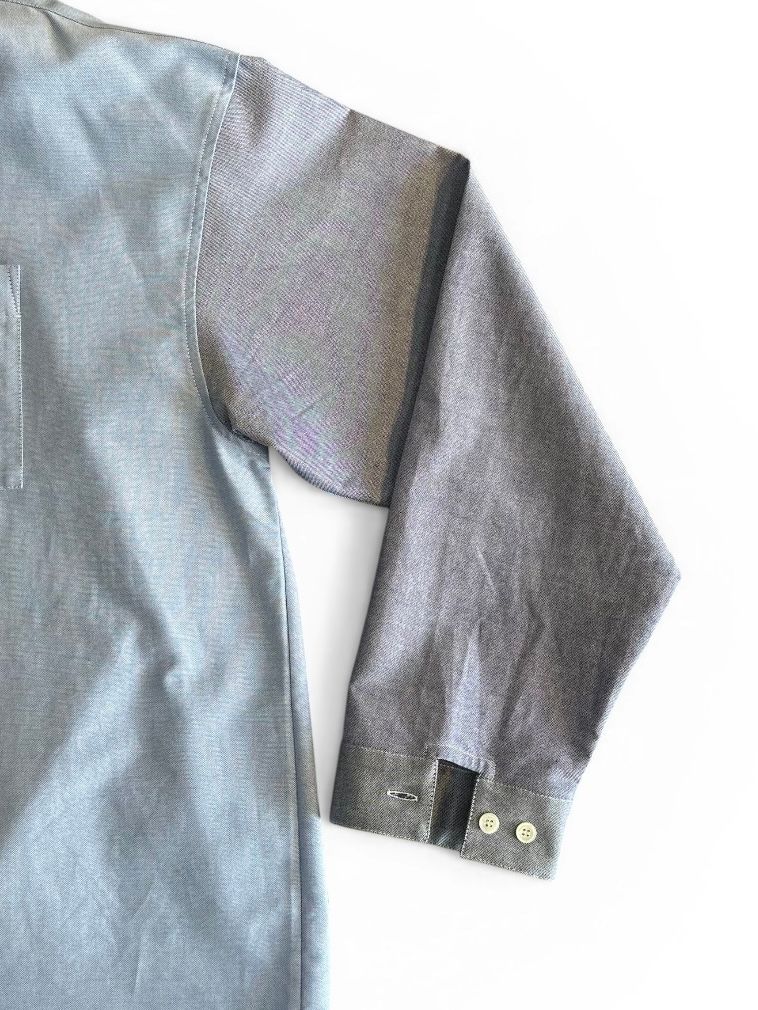 バイカラー コンシール ロゴシャツ/ ブルー/ 2026SS NEW