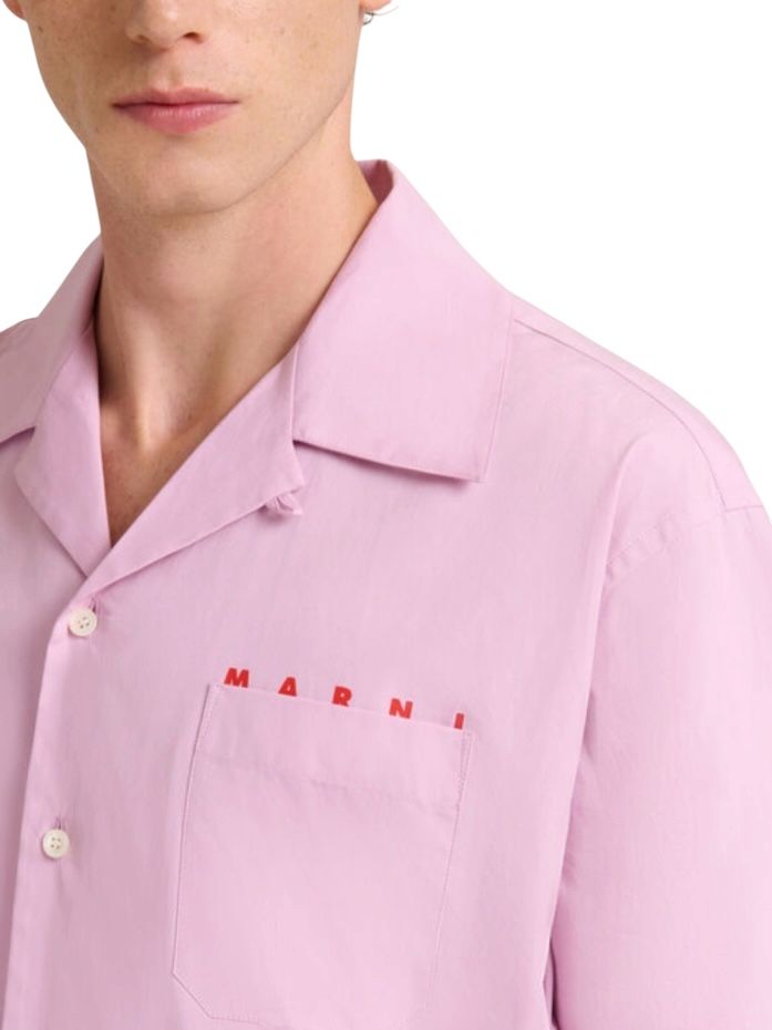 オーガニックポプリン製 オープンシャツ、コンシールロゴ入り/ 2026SS NEW