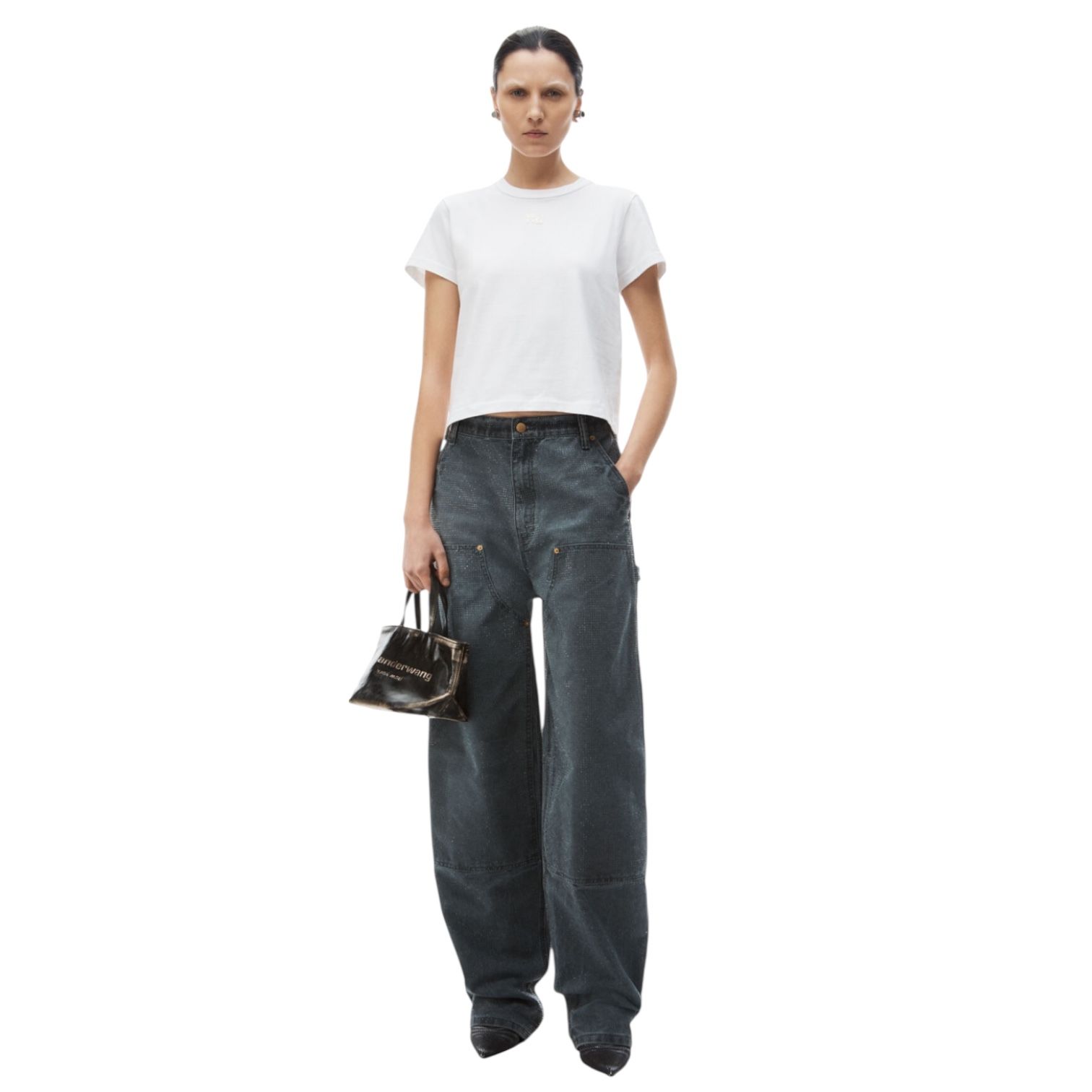 ALEXANDER WANG - コットンジャージーTシャツ / ホワイト / 25aw