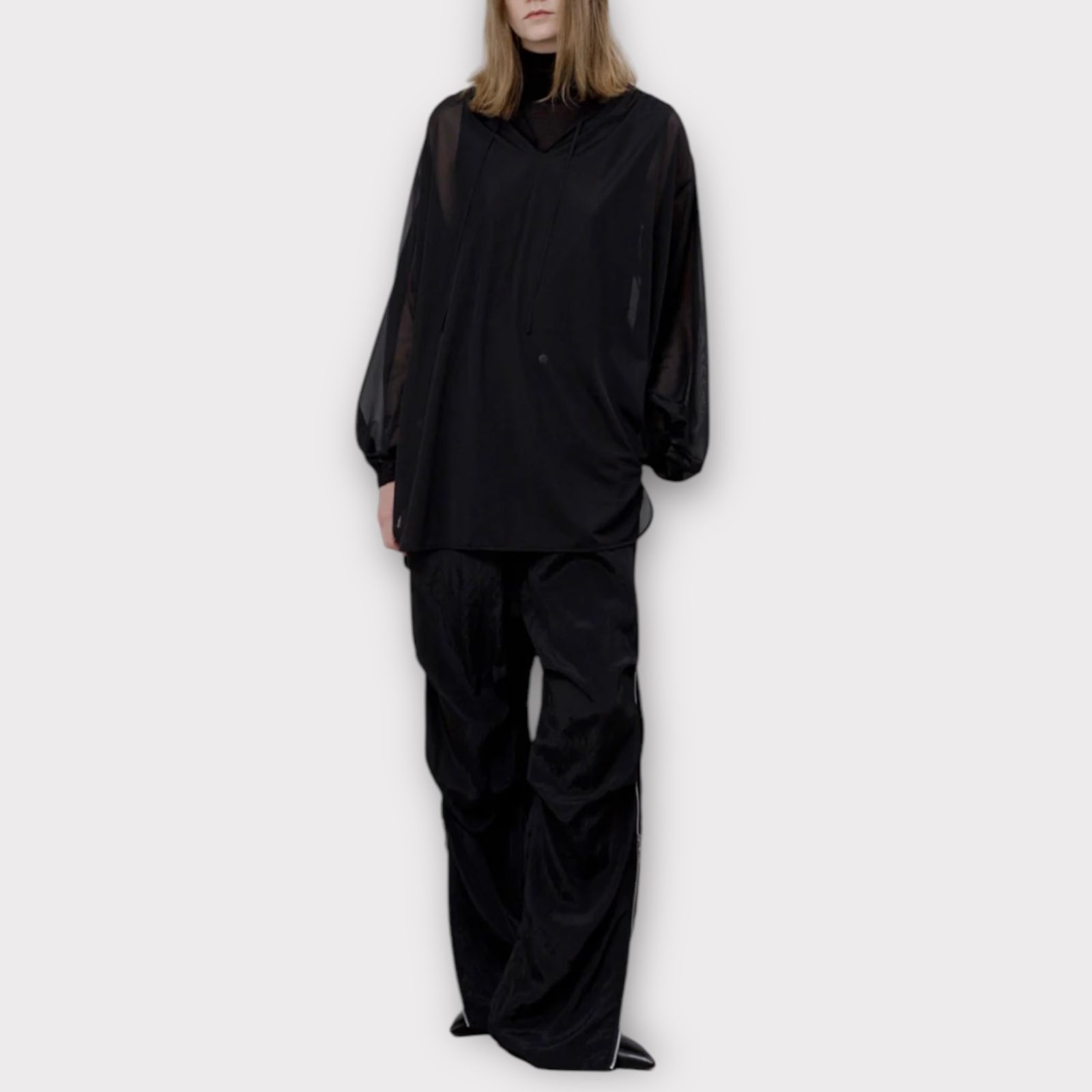 Sheer tricot tunic / チュニック / ブラック / 2025SS new