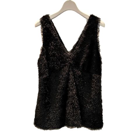 Hairy cut jacquard camisole top / キャミソール / ブラック