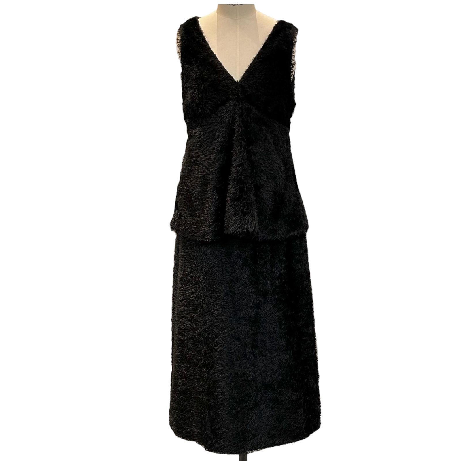 Hairy cut jacquard straight skirt / スカート / ブラック