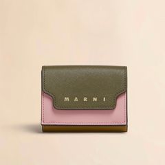 サフィアーノ レザー製 三つ折り財布 / カーキ・ピンク・マスタード / 25aw new
