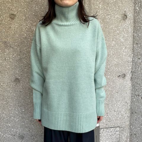 stand neck sweater / ニット / タートルネックセーター / グリーン