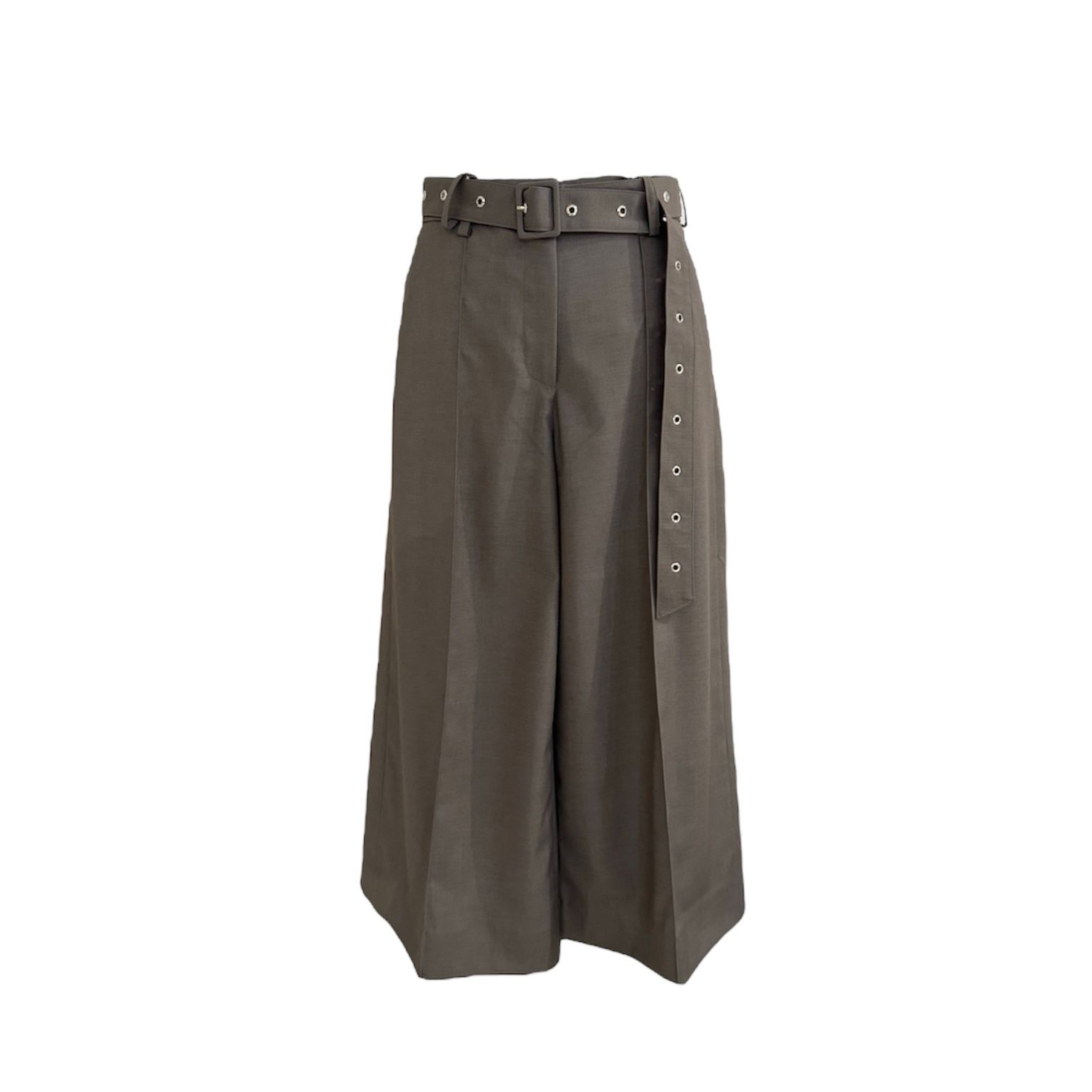 BELT DETAILED CULOTTE TROUSERS / キュロット / クロップドパンツ / ブラウングレー / ウィメンズ