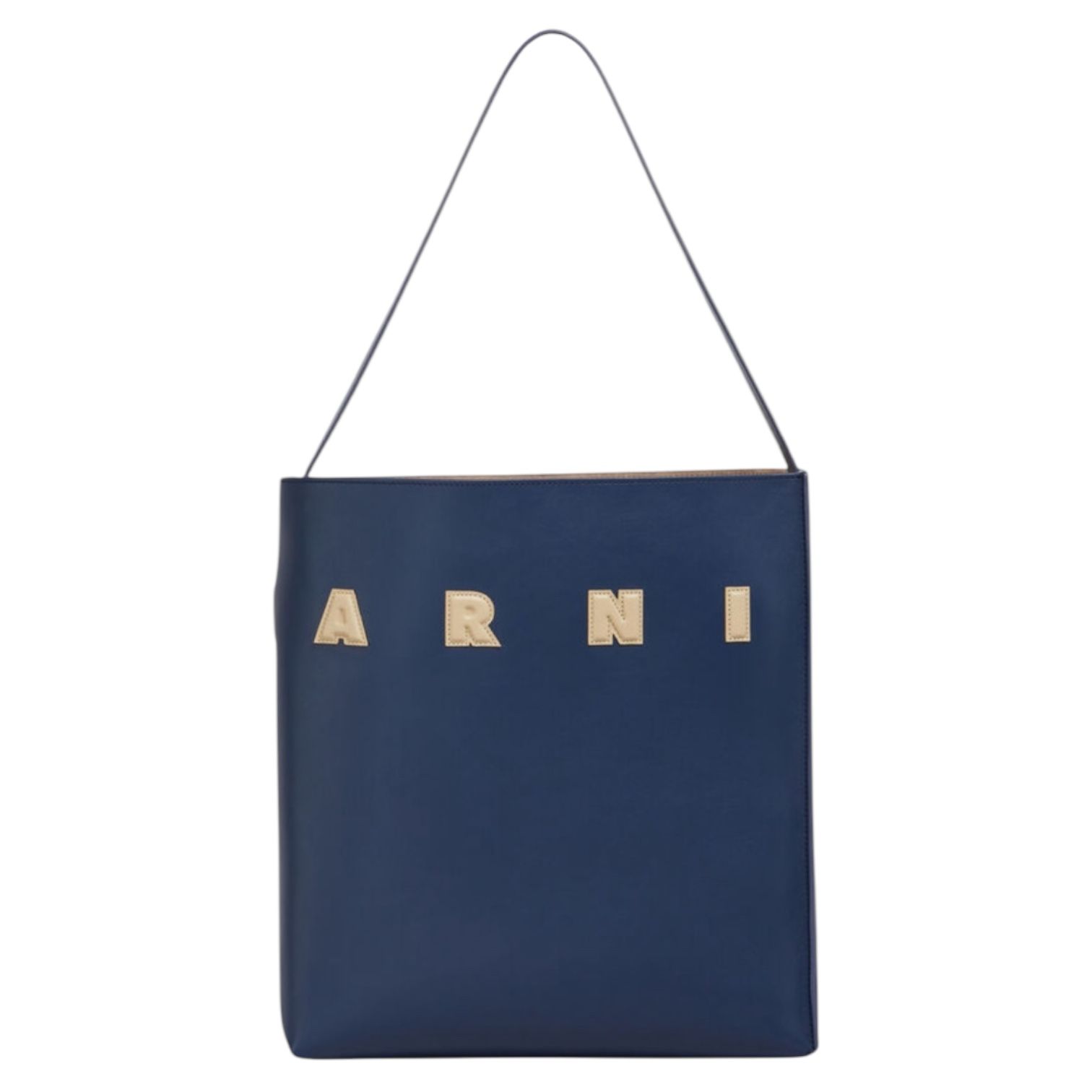 MARNI★Museo ミディアム ホーボーバッグ Small white leather Museo hobo bag with patches | Marni