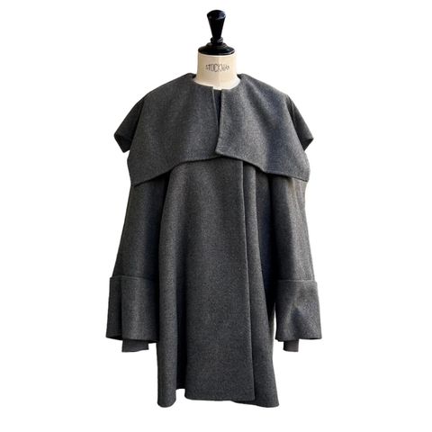 CAPE A-LINE COAT / ウールコート / レディース / グレー