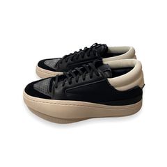 Y-3 centennial low / シューズ / コットンキャンバス レザー / ブラック × ホワイト