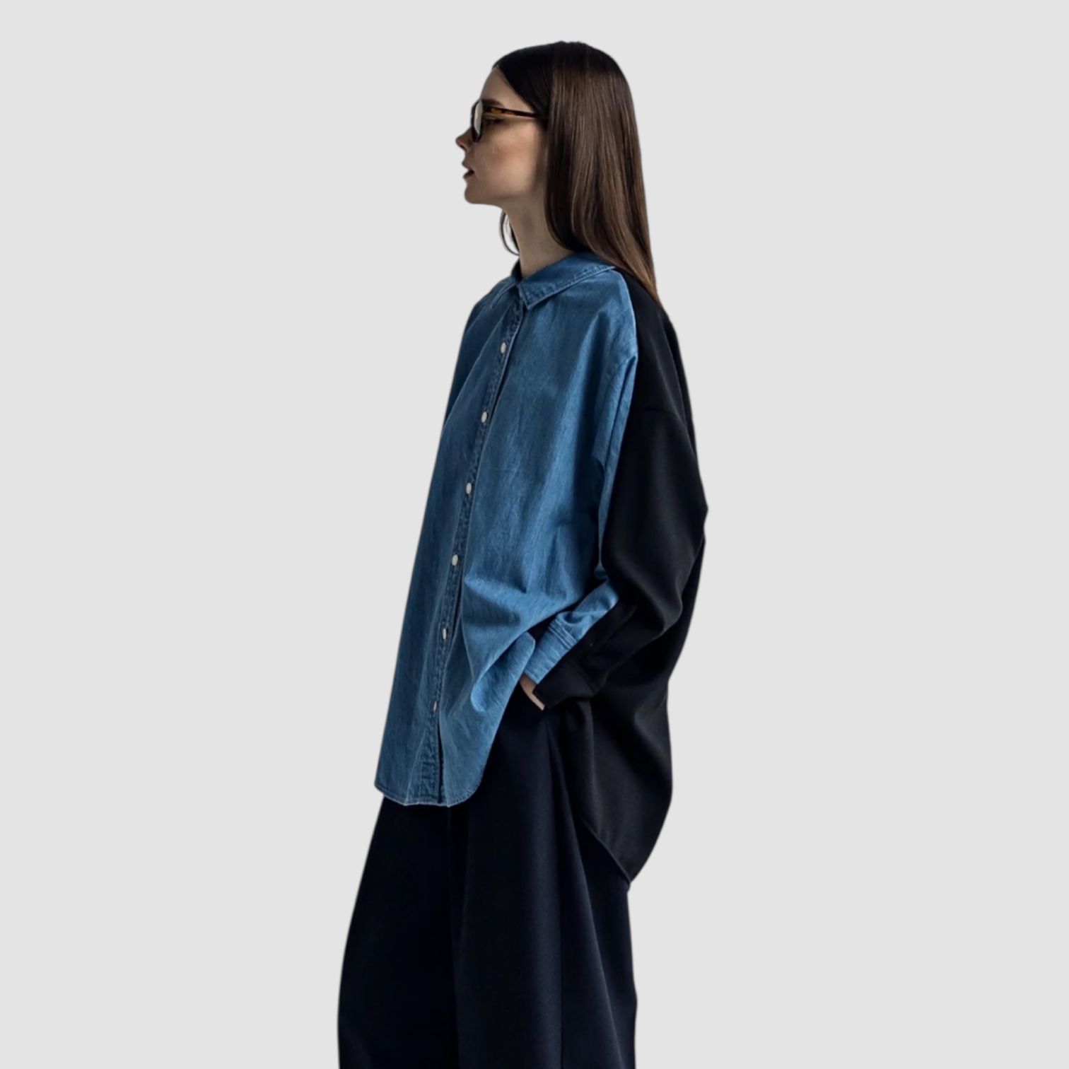 Dungaree Panel Shirt / デニムシャツ / ブルー / 2025aw new