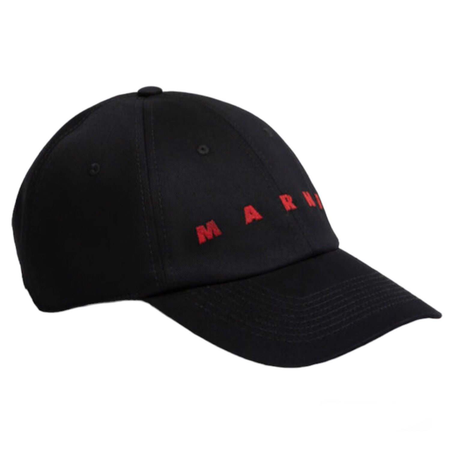 MARNI 刺しゅうロゴ入り オーガニックギャバジン製ベースボールキャップ / ブラック / 24AW NEW