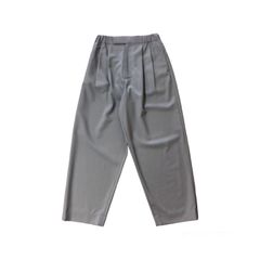 Wool tropical tuck wide easy pants/イージーパンツ/カーキベージュ/ユニセックス