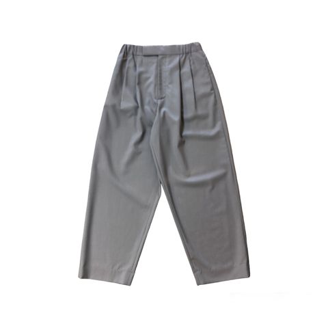 Wool tropical tuck wide easy pants/イージーパンツ/カーキベージュ/ユニセックス