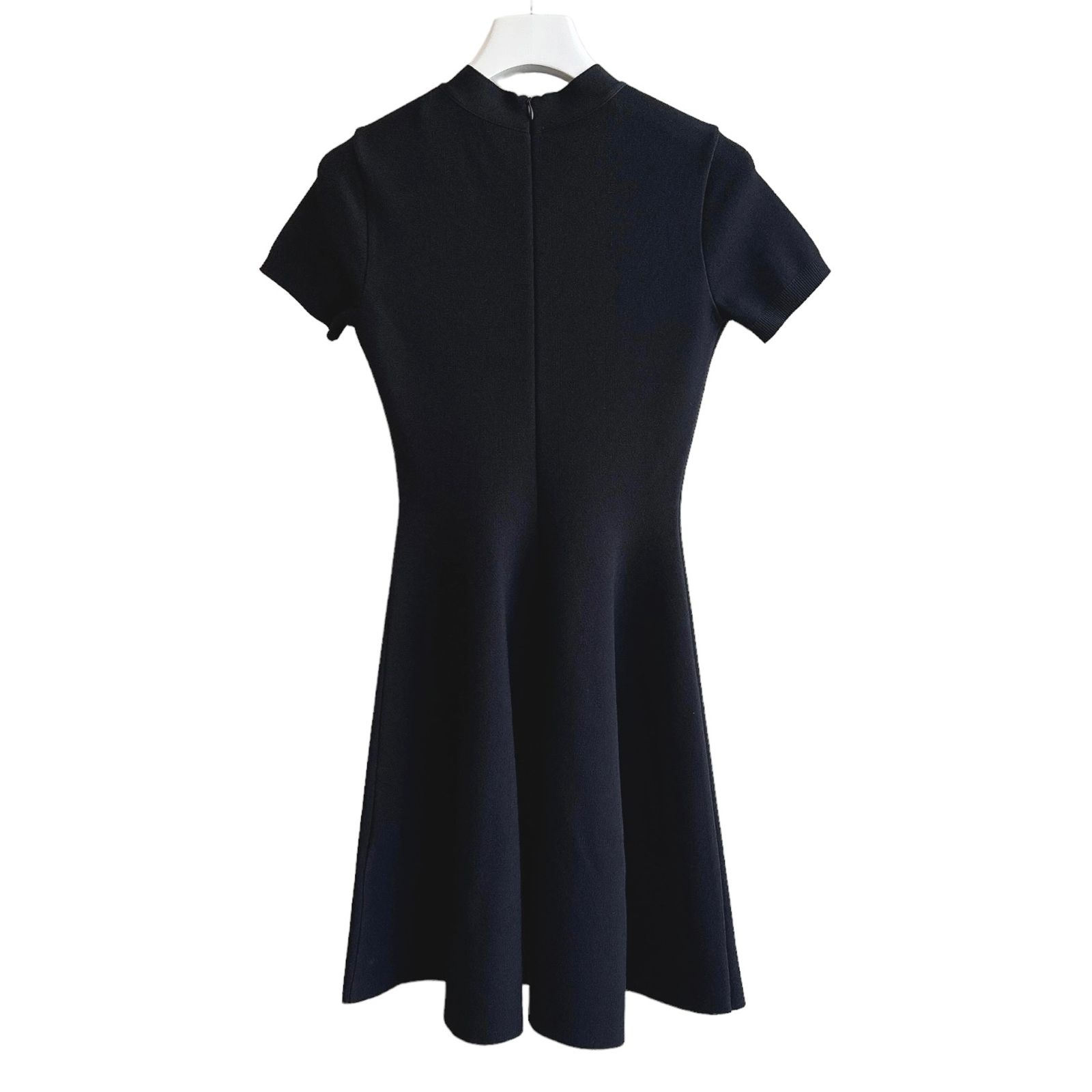 Crepe tulle dress  / リボン付き ワンピース / 伸縮性 / レディース / ブラック