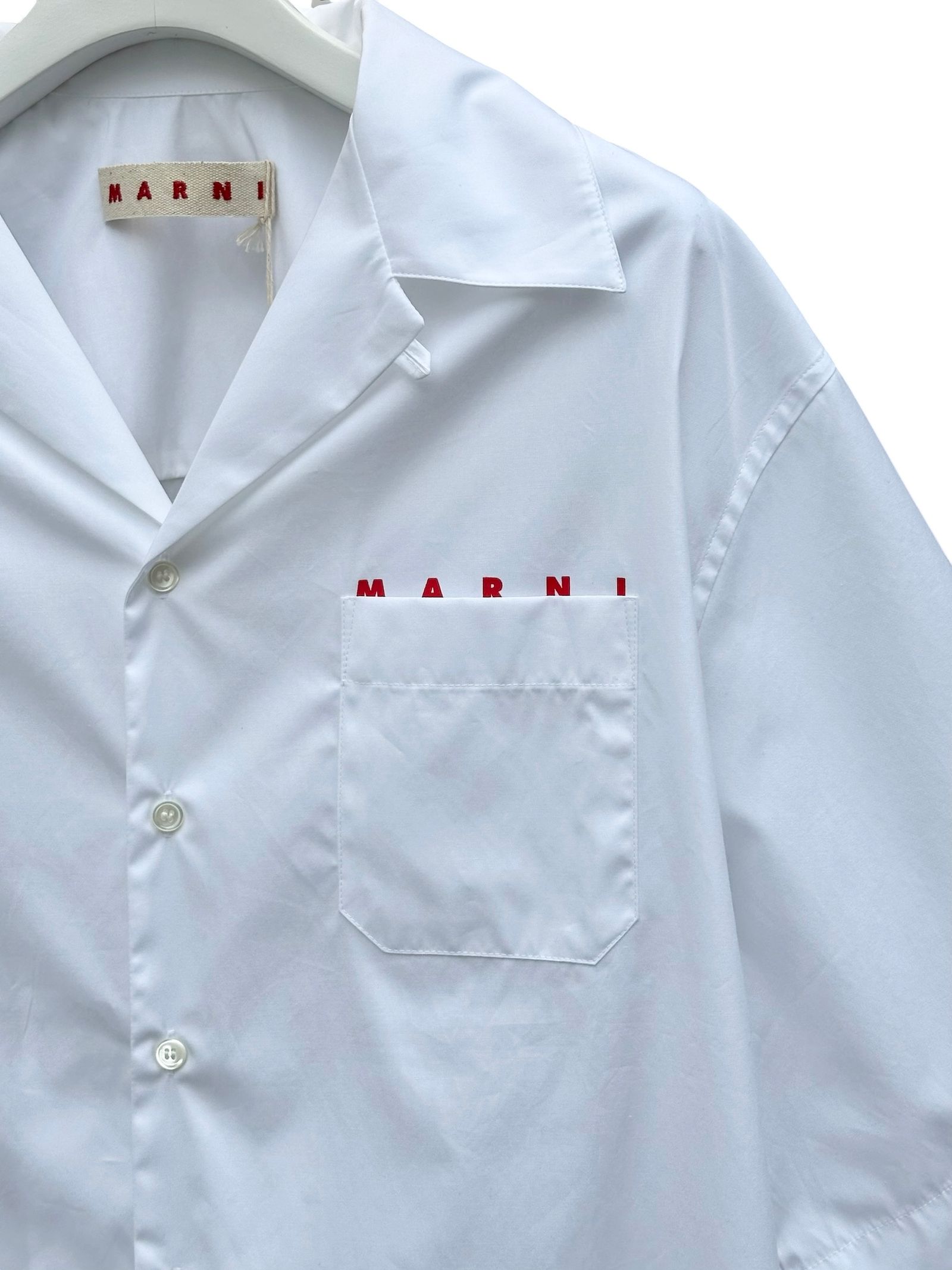 オーガニックポプリン製 オープンシャツ、コンシールロゴ入り/ 2026SS NEW