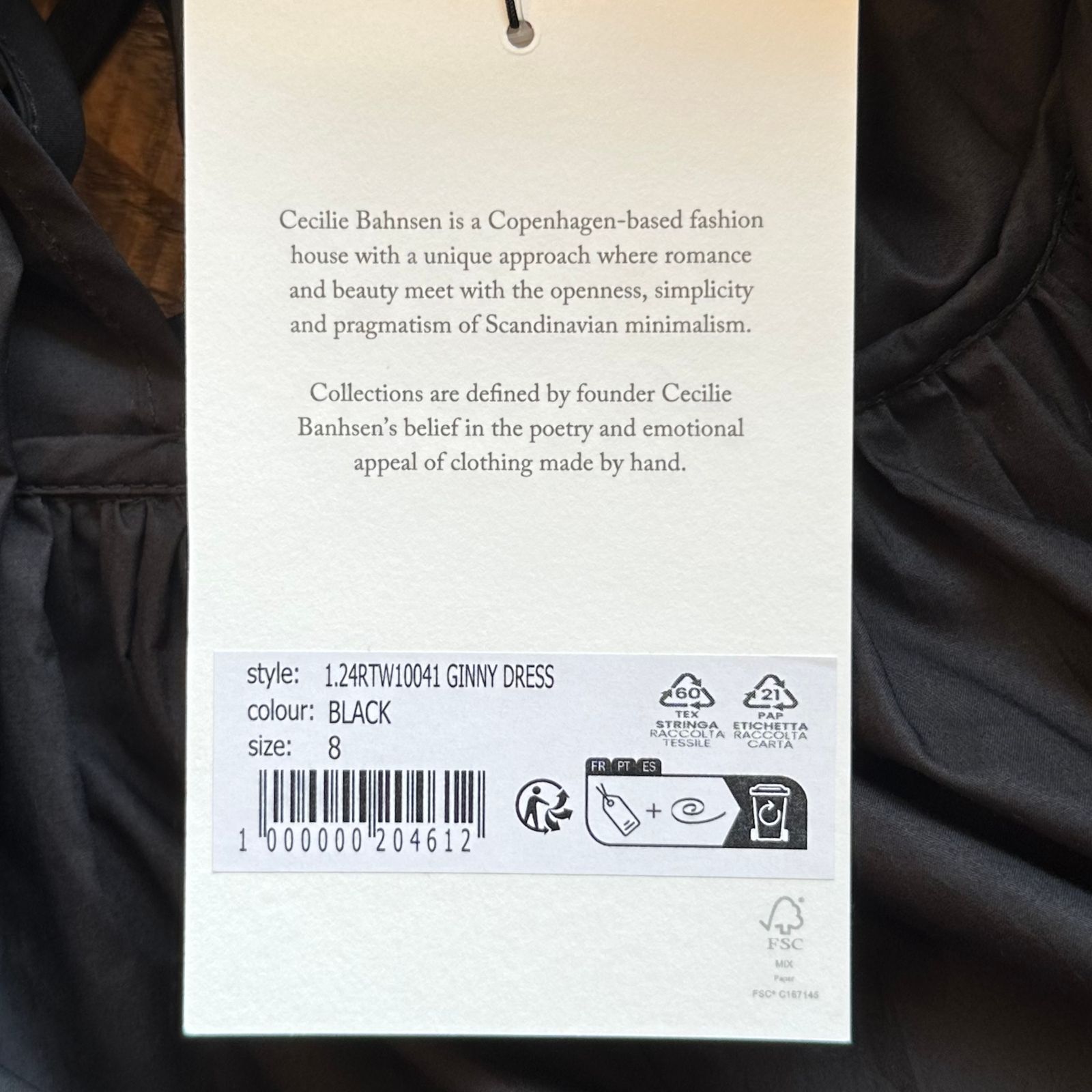 CECILIE BAHNSEN ワンピース　パフスリーブ　ロング丈　黒 ◇関税込◇CECILIE BAHNSENフォンダニンバス パフスリーブドレス