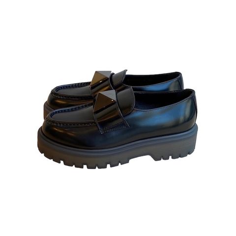 ZARAブラック 鈍 モカシンデッキシューズ