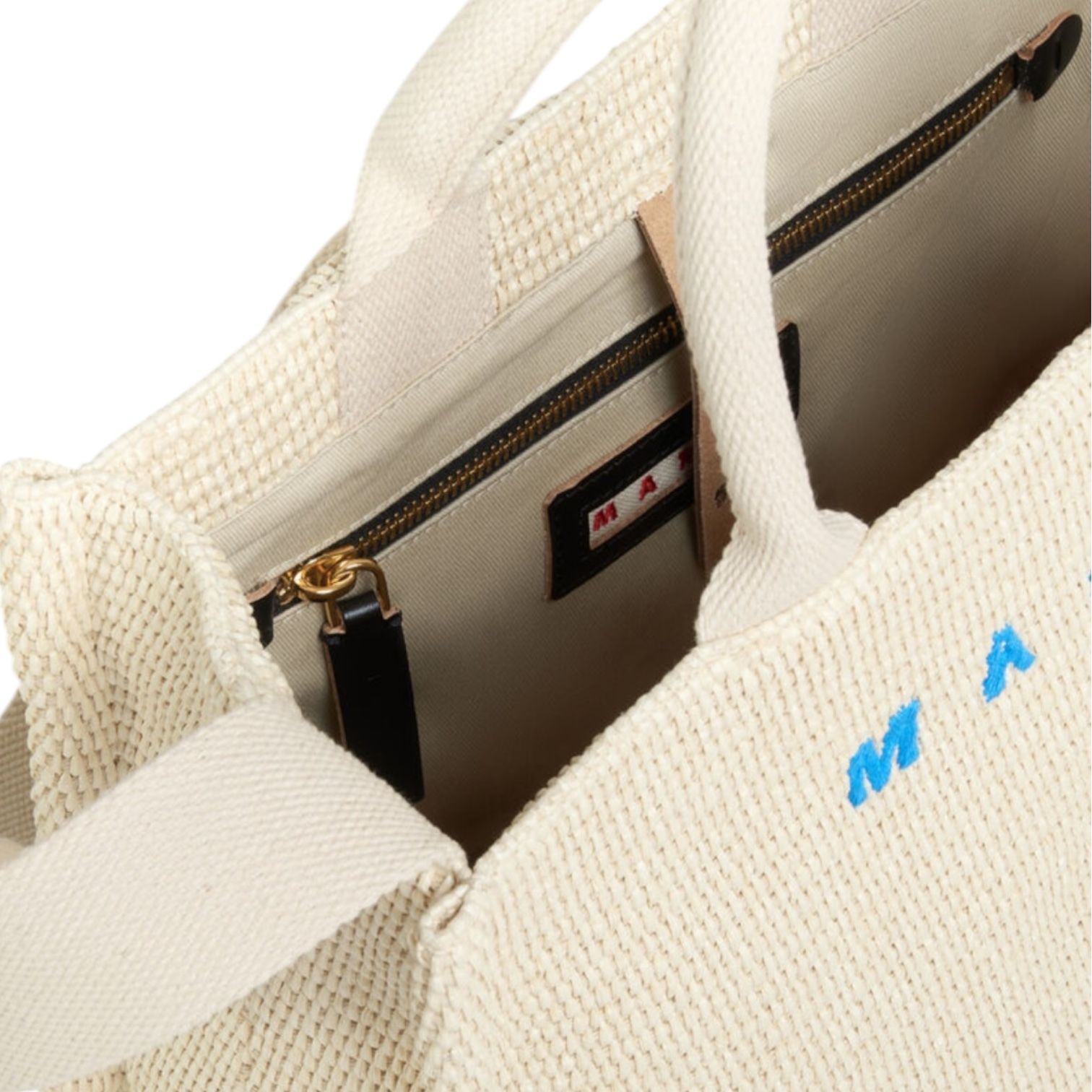 ★送料込み★ MARNI ホワイト スモールトートバッグ MARNI - ラフィアエフェクト スモールトートバッグ / ホワイト