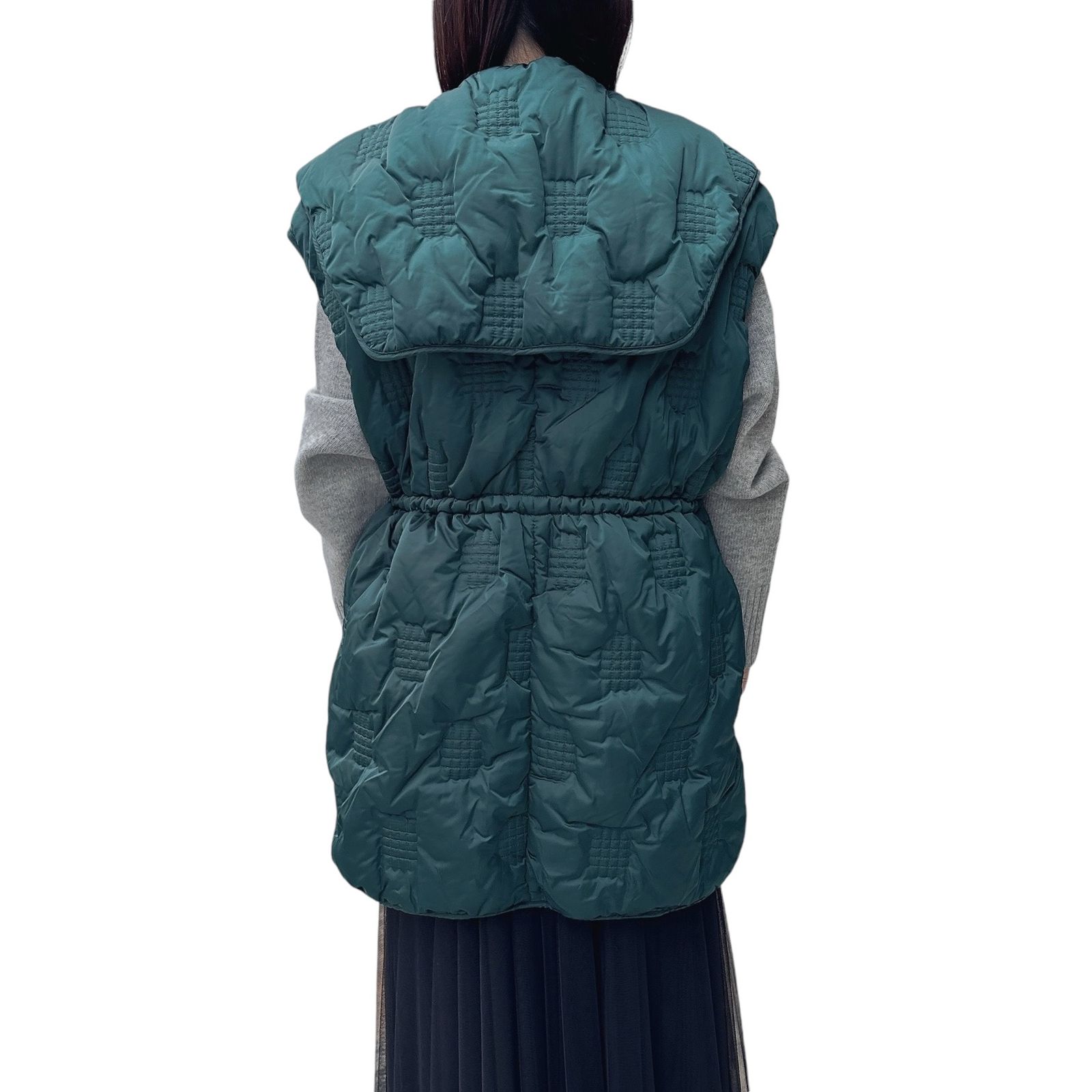 CHECK-QUILT VEST / 中綿ベスト / グリーン / 24AW