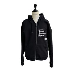 Rebuild  Rebeautify Renew Zipped Hoodie Sweatshirt / ジップアップパーカー / ブラック / 24AW NEW