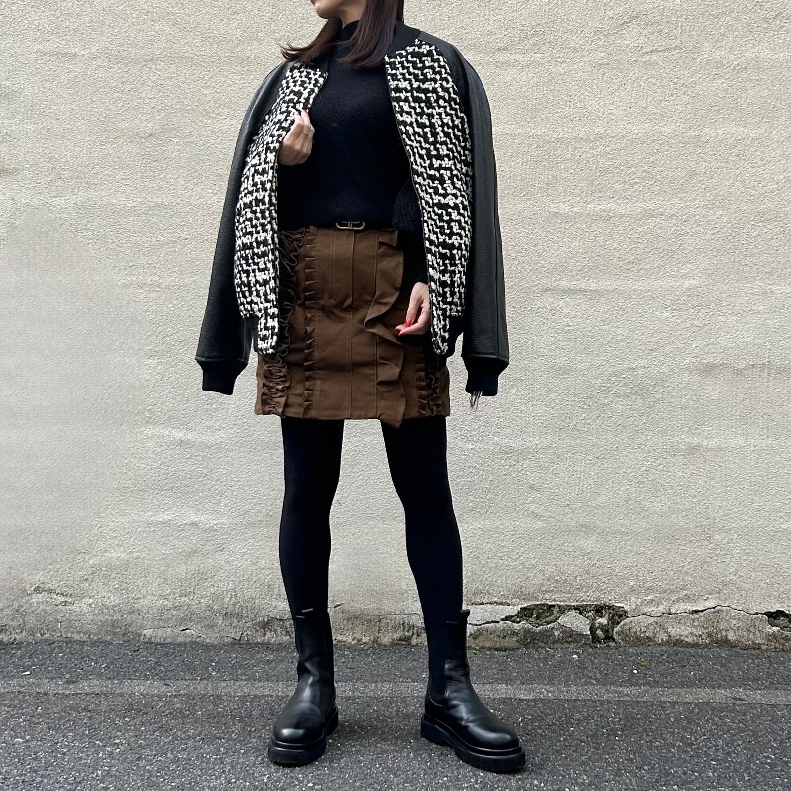 ☆Valentino☆セール！ウール ツイード ダウンジャケット VALENTINO (ヴァレンチノ) WOOL COTTON BOUCLE TWEED GIUBBINO