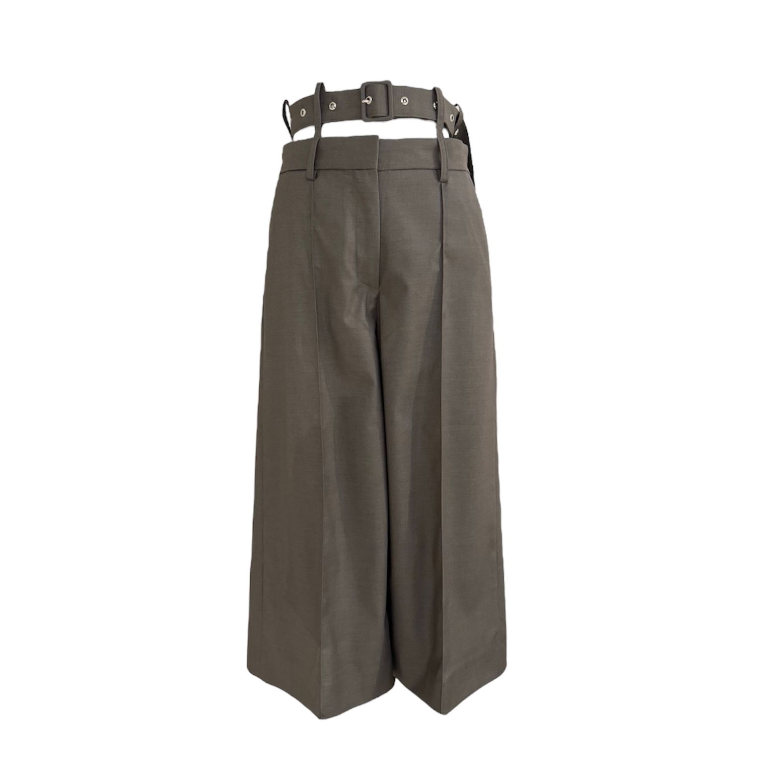 BELT DETAILED CULOTTE TROUSERS / キュロット / クロップドパンツ / ブラウングレー / ウィメンズ