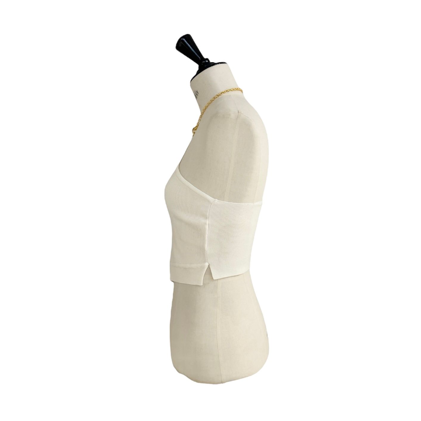 CHAIN HALTER NECK KNIT TOP WITH SLEEVE / ホルターネック / アンサンブル / アイボリー / ウィメンズ
