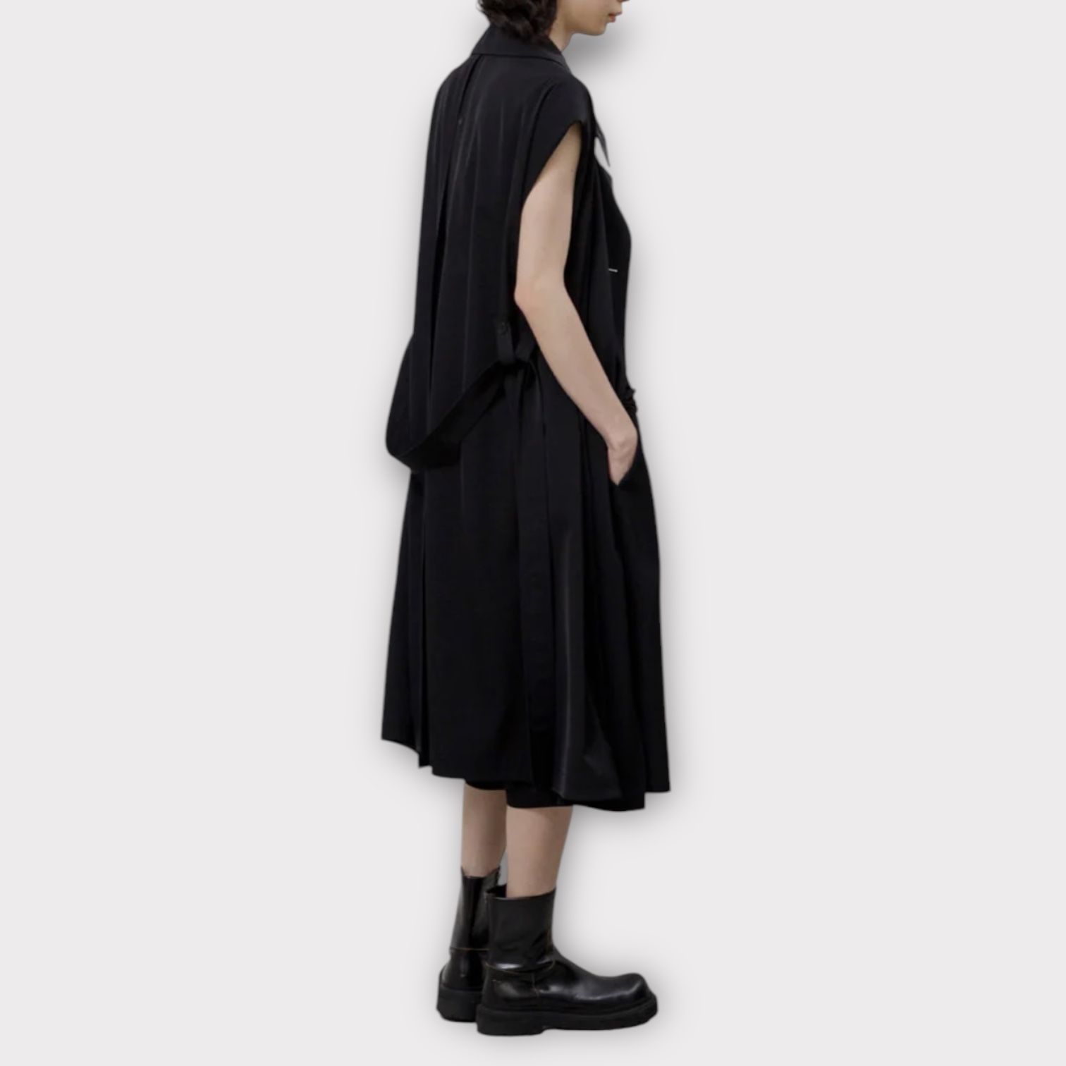 Triacetate sleeveless trench coat / スリーブレス トレンチコート / ブラック / 2025SS new