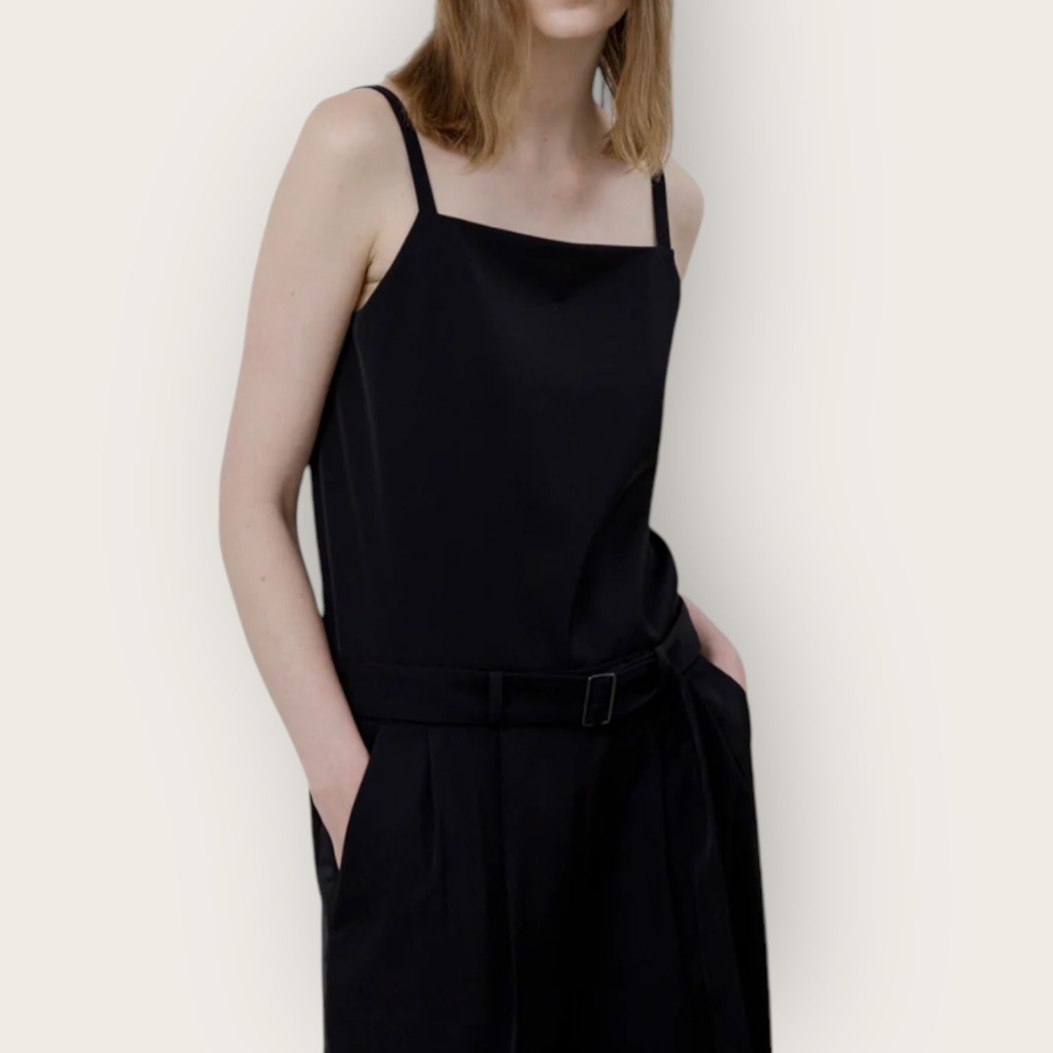 Triacetate jumpsuit / ジャンプスーツ・オールインワン / ブラック / 2025SS new