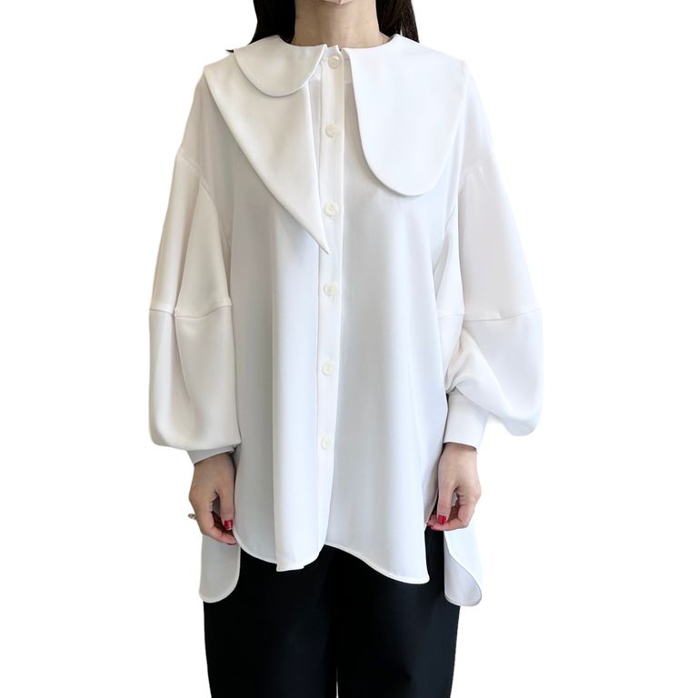 ENFOLD - ASYMMETRY-COLLAR BLOUSE / ブラウス / ホワイト / 2024SS 
